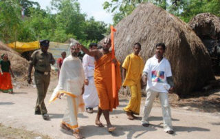 Ahobila Jeeyar Swamiji Reviewing Flood Affect Areas