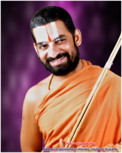 HH Chinna Jeeyar Swamiji in purple Back Ground