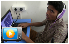Nethra Blind Student with Laptop