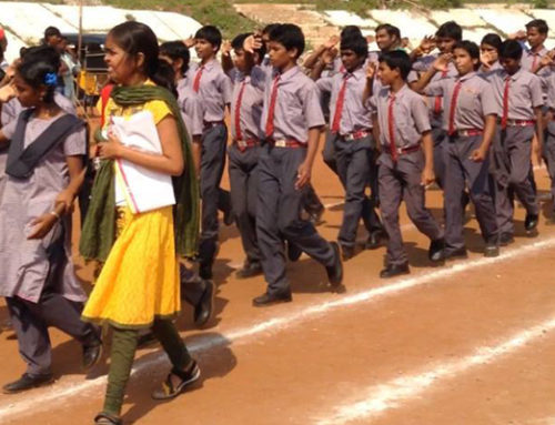 Students of Nethra Vidyalaya at District level sports meet 2014@ Andhra University football ground, Vizag