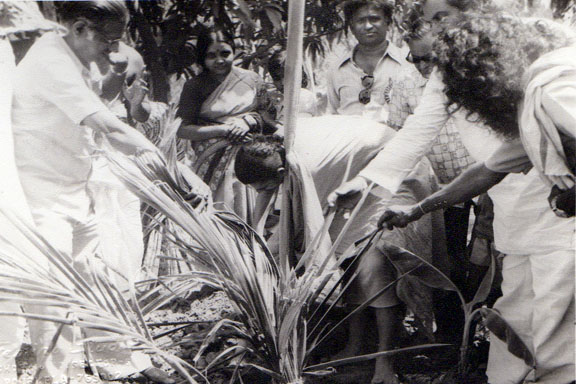 Old Photo HH Chinna Jeeyar Swamiji Planting Trees