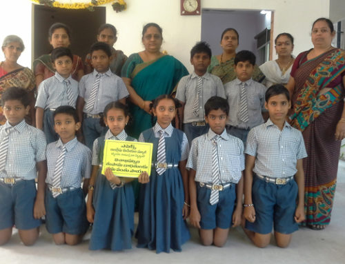 School Children of Apex E.M School, Rajahmundry Donated Rs.5000/- for Nethra Vidyalaya