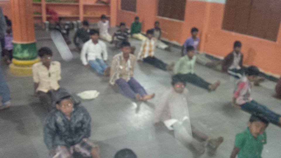 Jeeyar Gurukulam Students Performing Yoga