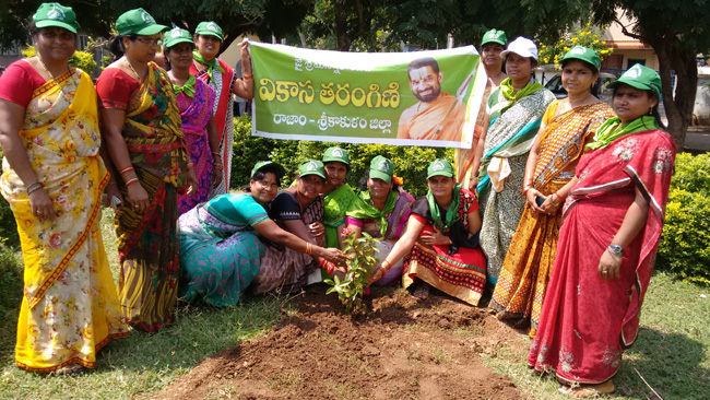Rajam Vikasa Tarangini Planting Trees in Government Hospital