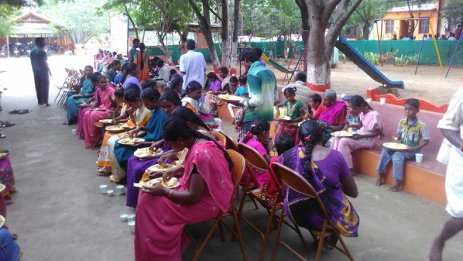 Food Distribution by Vikasatarangini at  Universal Peace Foundation