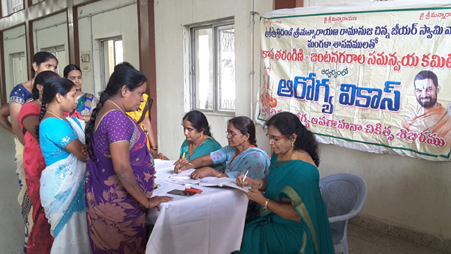 Arogya Vikas Twin Cities conducted Womens Health Awareness Treatment Camp in Samshabad Telangana