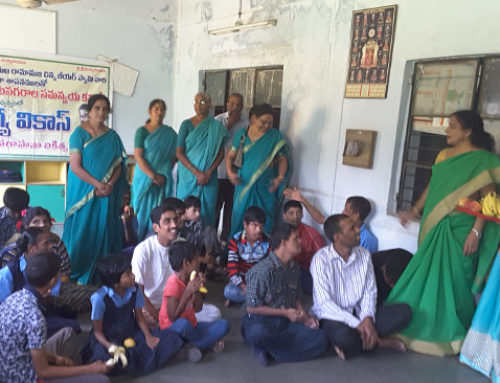Women Health Welfare distributed fruits to the students of Radha, a school for mentally challenged !