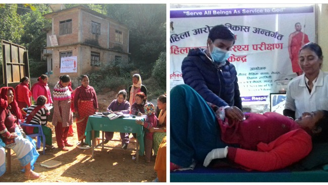 Jeeyar Educational Trust Nepal Vikasatarangini Nepal conducted Womens Health Camp in Kavre District Nepal