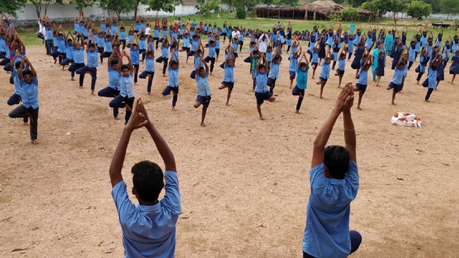 World Yoga Day at Jeeyar Gurukulams – Allampalli and Beersaipet
