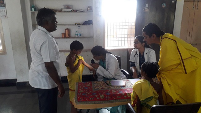 CAIMS Students Conducted Medical camp at Veda Patashala