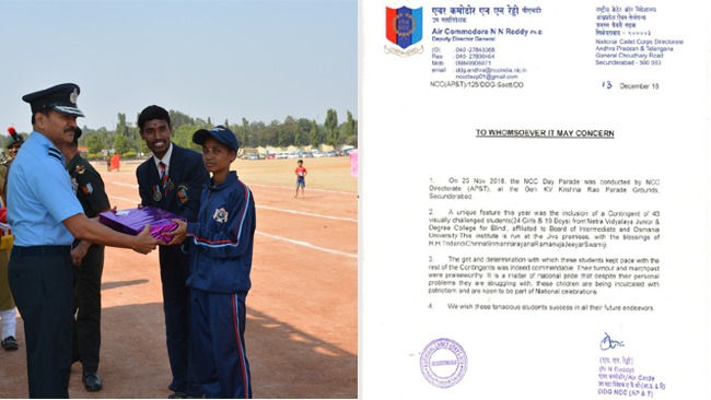 Netra students receive appreciation from Air Commodore