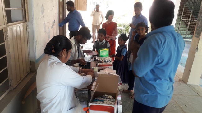 Medical camp at Govt schools in Karimnagar
