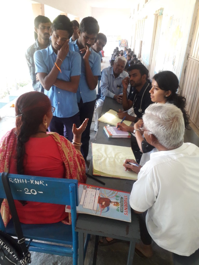 Free Medical camp at Govt schools in Karimnagar camp