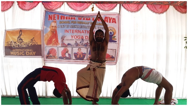 Nethra vidyalaya Varija celebrates international yoga day
