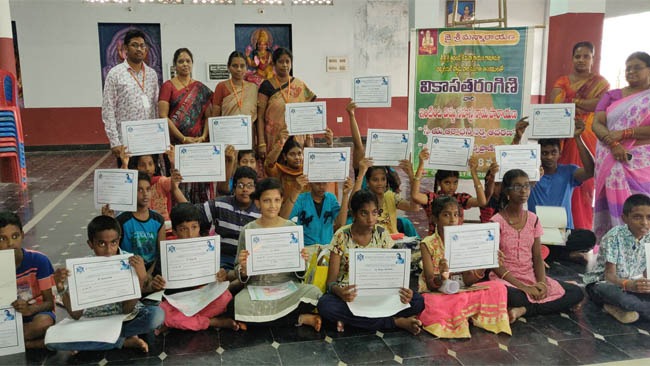 Drawing competition on Sri ramayanam by Children