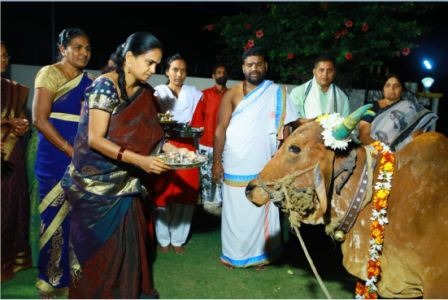 Dhanurmasam celebrated grandly by Maharastra Kinwat town Vikasa Tarangini Gopuja