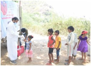 Distributed 180 breakfast 450 satvik meals to municipal commissioner office employees duty doctors needy poor people in Tadepali Sitanagaram