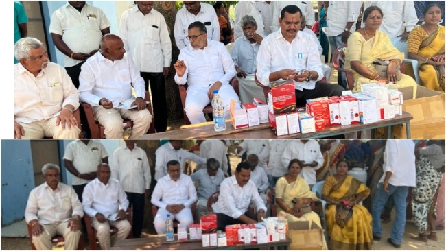 Free medicine distribution camp by Tirumalayapally MAV