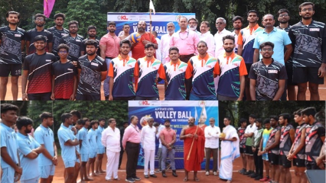 JYC, conducted Inter college Volleyball competitions at KL University. Day 1