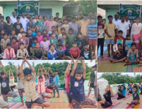 International yoga day celebrated at Kakinada Vikasa Tarangini
