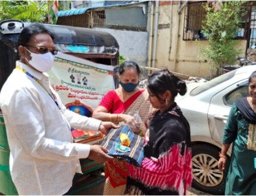 Vidyadharpuram VT Team Distributeed blankets and bed sheets