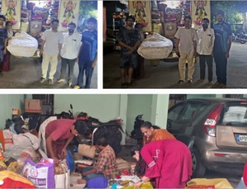 Raja Mahendravaram VT Team Distributes New Clothes and Blankets to Vijayawada Flood Victims