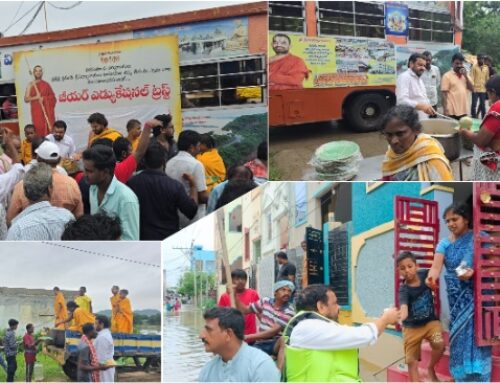 Flood relief activities in Vijayawada and Sitanagaram
