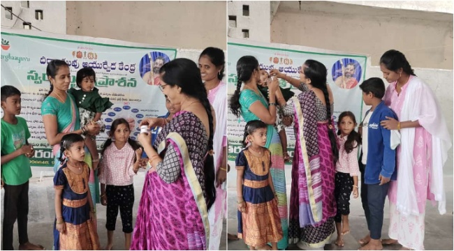 Swarnamrutha Prasana at Mancherial............