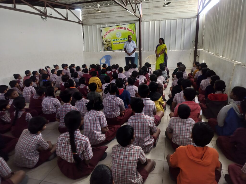 Today, the Prajna program was conducted at GPS Indira Nagar Primary School