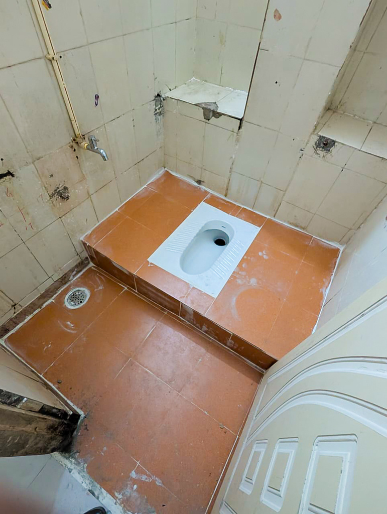 Renovated hospital washroom - Indian toilet